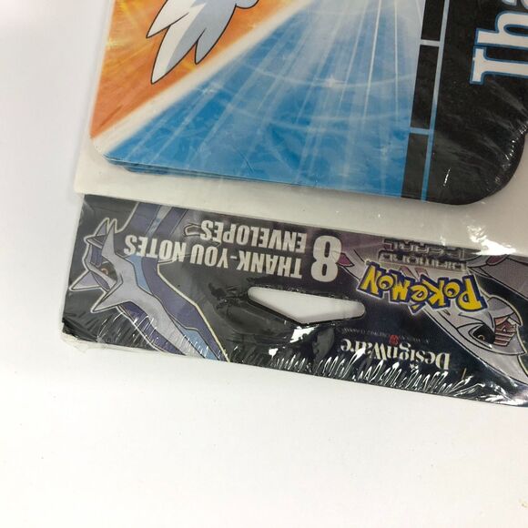 Pokemon THANK YOU NOTES 8 Birthday Party Supplies Cards Shaymin Designware 2009 - Picture 2 of 3